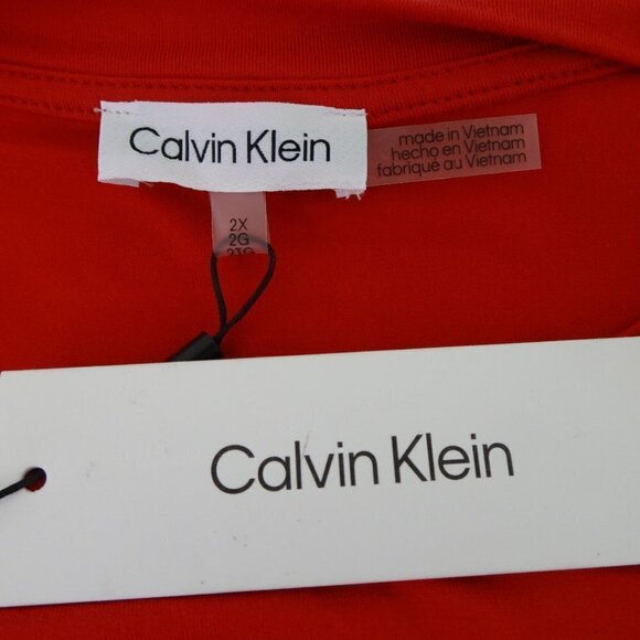 Calvin Klein Twist Front Knot Top Women's Plus Size 2X Red Long Sleeve - Picture 8 of 8